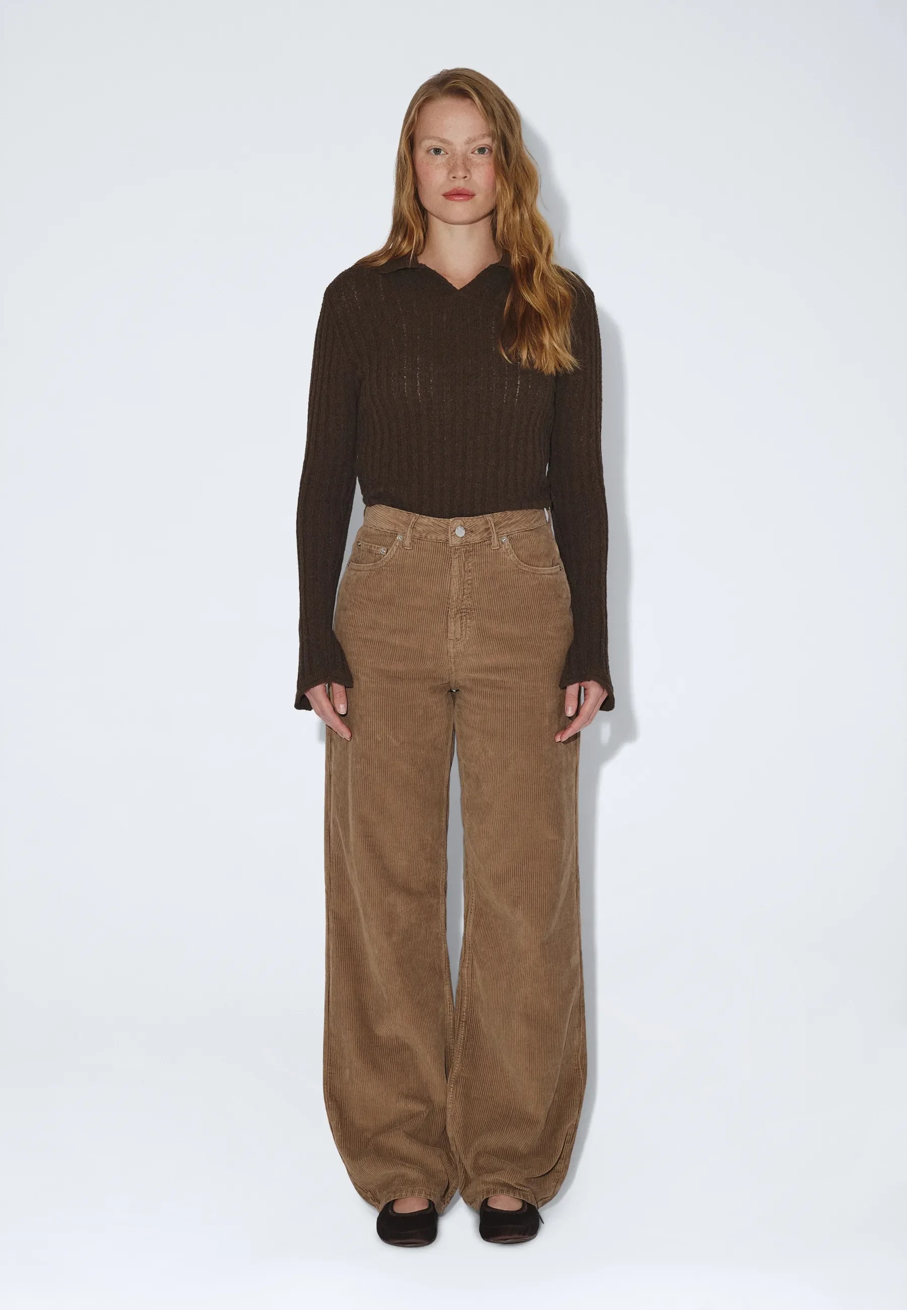 Donna High Relaxed Pants wash khaki cord