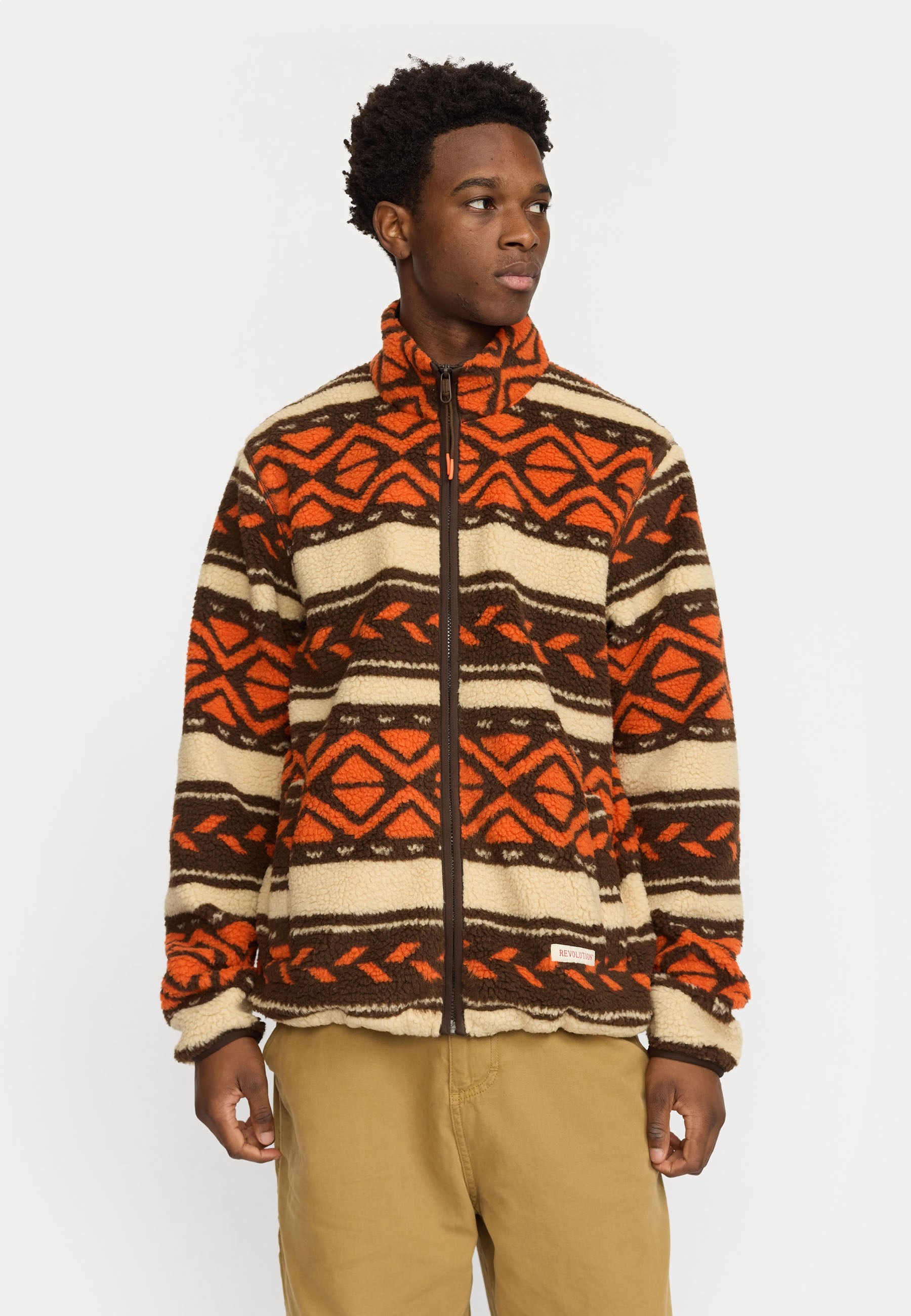 Printed Teddy Jacket orange