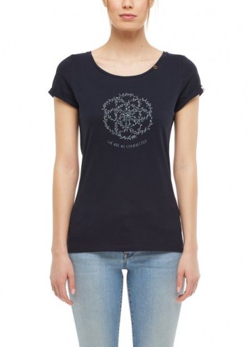 Ragwear Florah Print A Organic T-Shirt navy uni