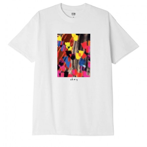 Obey Flower Painting T-Shirt white