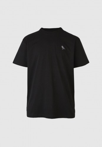 Cleptomanicx Embroidery Gull Mono T-Shirt black