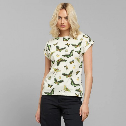 Dedicated Visby Butterfly T-Shirt oat wht rainy