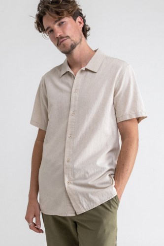 Rhythm Classic Linen Short Sleeve Shirt sand
