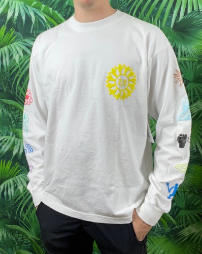 Obey Peace Justice Equality L/S Tee white