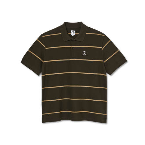 Polar Skate Co. Stripe Polo Shirt brown