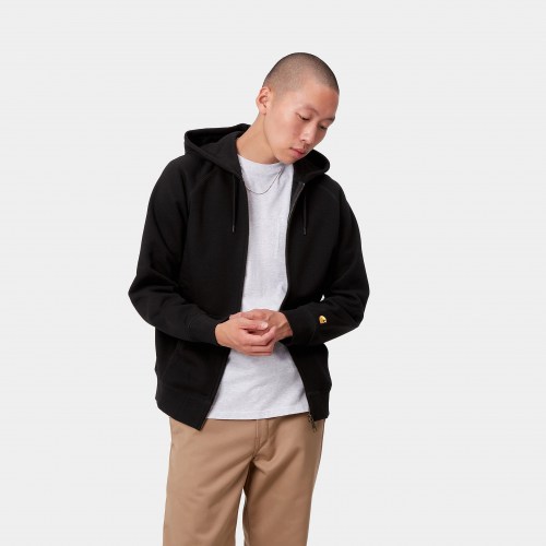Carhartt WIP Hooded Chase Jacket black gold