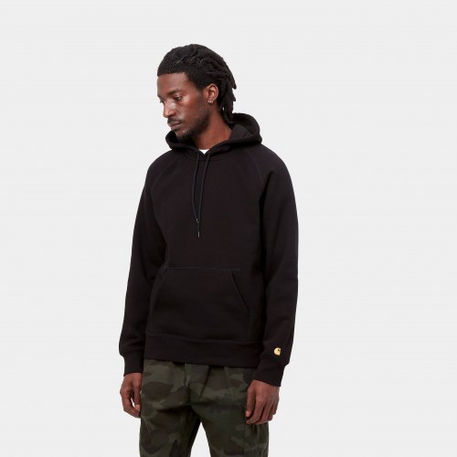 Carhartt WIP Hooded Chase Sweat black gold