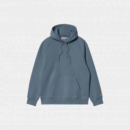 Carhartt WIP Hooded Chase Sweat storm blue gold
