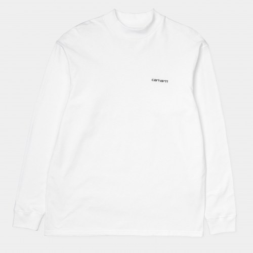 Carhartt Mockneck Script Embro LS T-Shirt white