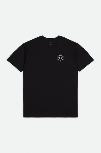 Brixton Crest II T-Shirt black pebble
